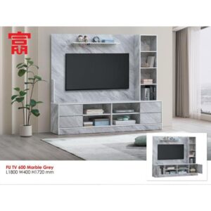 FU 600 TV CABINET MARBLE GREY