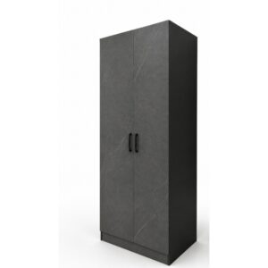 WARDROBE 2 DOOR GREY / ALMARI 2 PINTU ESTETIK