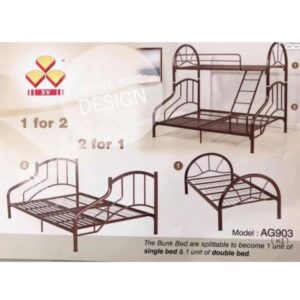 BUNK BED / KATIL 3V / ROCK IRON BUNK BED  DIMENSION : L (200) X W (140) X H (170)