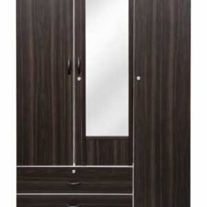 3 Door Wardrobe With Multipurpose Shelves With Mirror