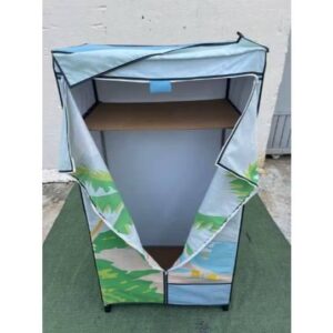 Almari Baju &(3V) Brand Foldable & Portable Cloth Wardrobe   DIMENSION : L (71) X W (72) X H (141)
