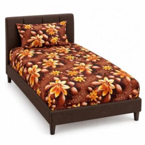 Single Fitted Bedsheet for 6  Mattress Multicolor Floral Design. Suitable for homes, guest rooms, hostels and homestays.