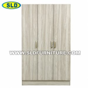 3FT 3-Door Wardrobe Almari Baju Murah Modern Wood Design