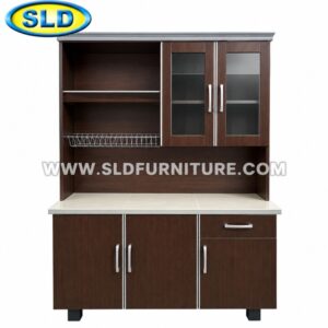 4FT High Kitchen Cabinet Murah with Storage & Dish Rack