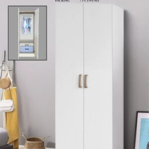 WD 6176-B-WH 2 Door White Wardrobe 60cm