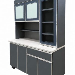 4FT Modern HIGHT Kitchen Cabinet with Hutch & amp; Glass Storage FULLY PAPAN KALIS AIR– SLD