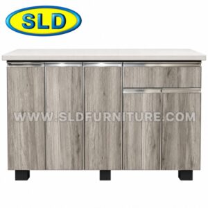 5FT Low Kitchen Cabinet Full Board Water Resistant Storage SLD