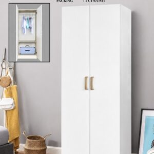 WD 6176-B-WH 2 Door White Wardrobe 60cm
