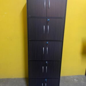 10 Door Lockable Plywood Storage Cabinet – Dark Brown