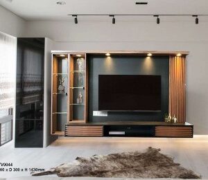 ST-TV0044 Luxury Modern 8FT Hanging TV Cabinet with Display Shelves (PREORDER)