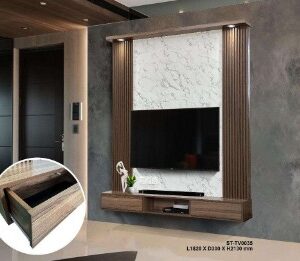 ST-TV0035 Modern 182cm TV Wall Cabinet Marble & Walnut Design (PREORDER)